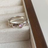 Dopamine love colored zircon diamond ring female niche index finger high-end fashion personality open ring - V.I.P Digital Presence
