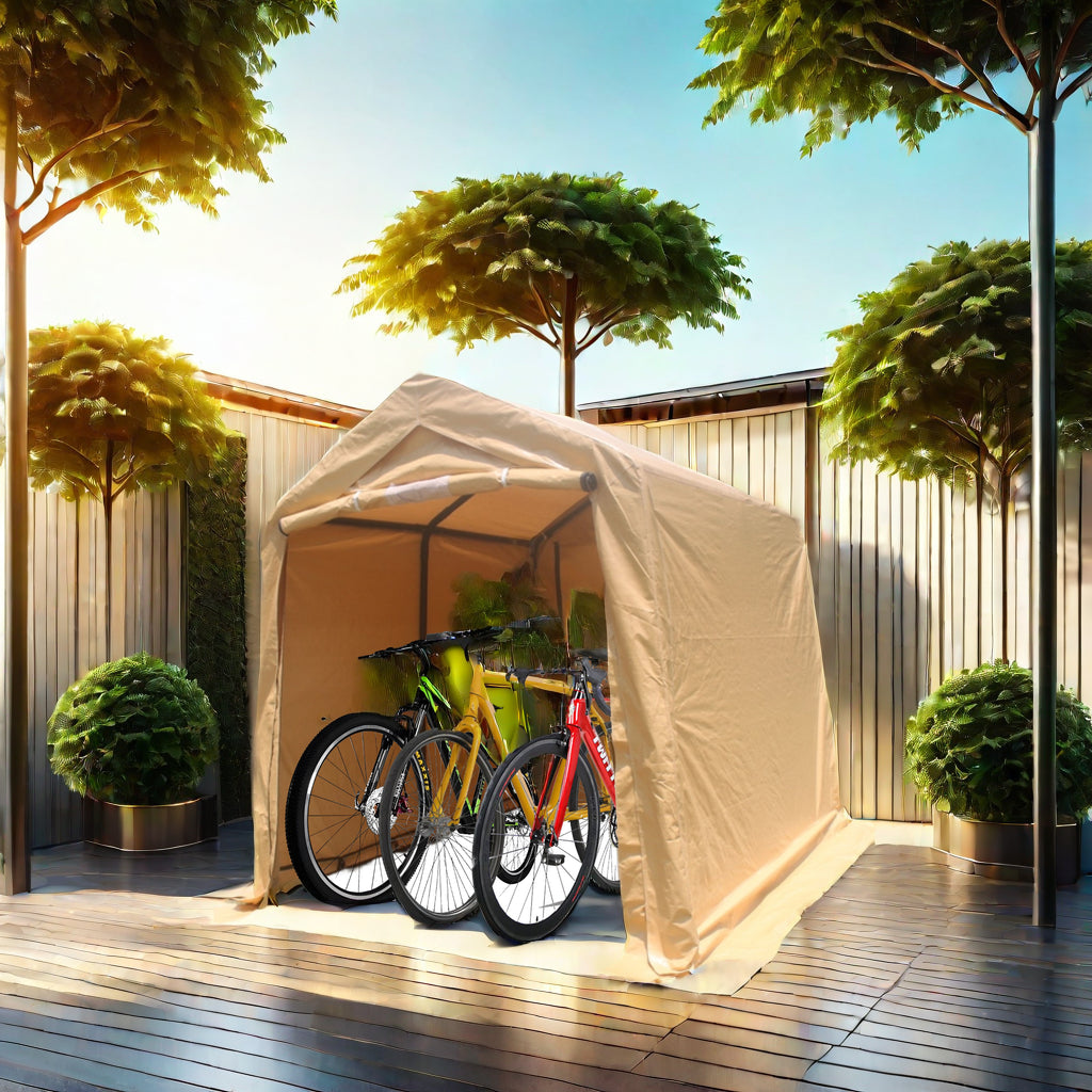 7x12ft Outdoor Portable Gazebo Storage Shelter Shed with 2 Roll up Zipper Doors & Vents Carport - V.I.P Digital Presence
