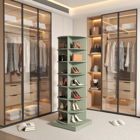 Green 360 Rotating shoe cabinet 7 layers - V.I.P Digital Presence