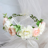 Flower garland handmade simulation flower ribbon hair accessory fresh wedding photography flower garland headwear - V.I.P Digital Presence