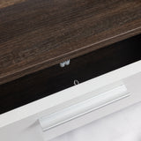20 minutes quick assembly brown simple modern TV stand cabinet Brown + whiteTV bracket