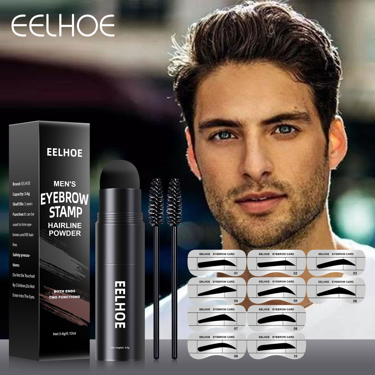 Men's Hairline Trimming Shadow Powder Replenishing Hairline Modifying Eyebrow Print Filling Hairline Artifact Portable Eyebrow Powder - V.I.P Digital Presence