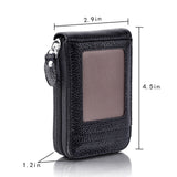 Men's Wallet Genuine PU Leather Credit Card Holder RFID Blocking Zipper Pocket Men bag Multi-card zipper - V.I.P Digital Presence