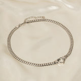 Stainless steel Cuban chain heart-shaped necklace with hollowed out flat snake chain heart pendant necklace for women - V.I.P Digital Presence