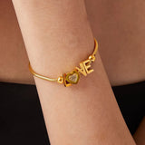 Titanium Steel Rhinestone Letter Bracelet - V.I.P Digital Presence