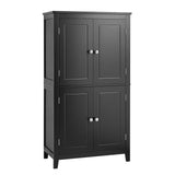Bathroom floor storage cabinet, bathroom storage cabinet, 4-door independent cabinet, adjustable shelf, adaptive shelf, black - V.I.P Digital Presence