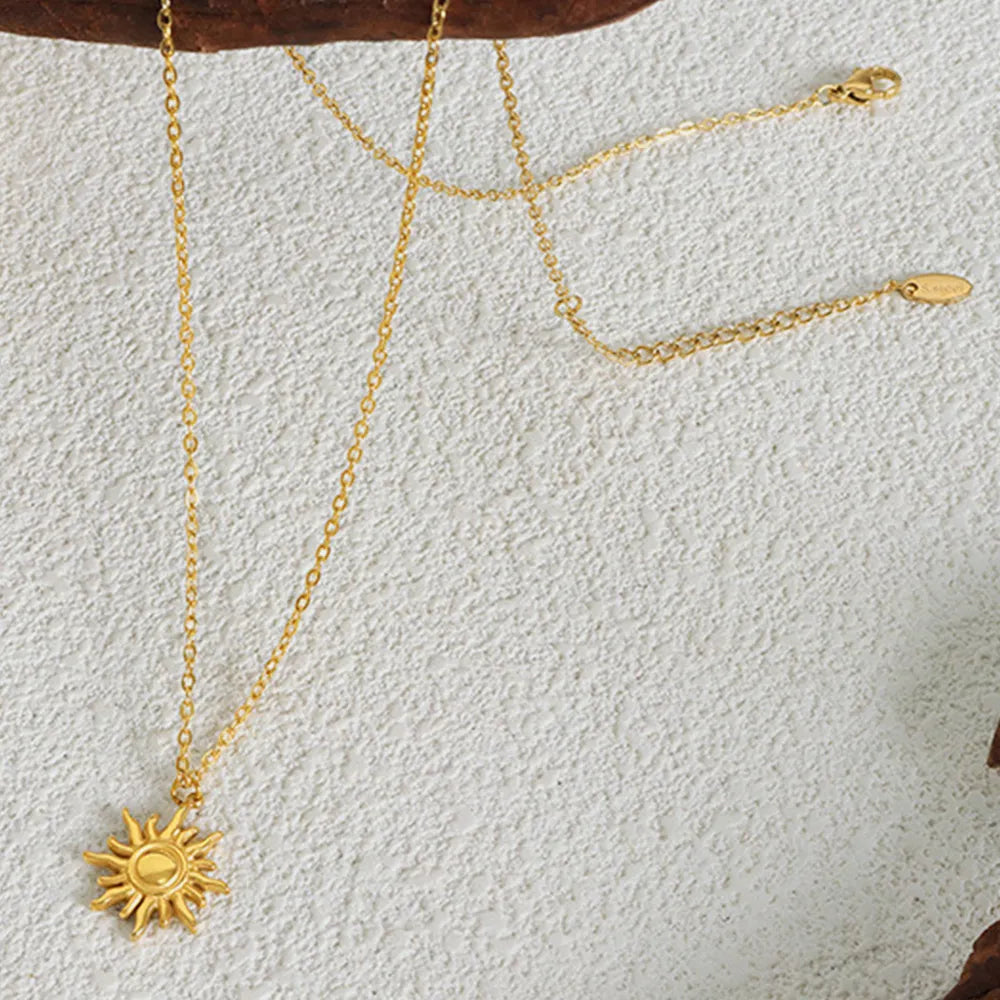 Clavicle chain fashionable and simple small sun pendant titanium steel necklace for women - V.I.P Digital Presence