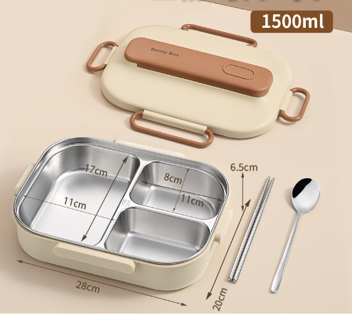 Microwave-heatable 304 stainless steel compartment sealed insulation lunch box lunch box - V.I.P Digital Presence