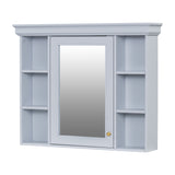 35'' x 28'' Blue Wall Mounted Bathroom Storage Cabinet with Mirror Door, Modern Bathroom Wall Cabinet with Mirror - V.I.P Digital Presence
