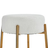 24 inch high circular bar stool, set of two - modern cushioned dining stool - including sturdy hardware support legs - V.I.P Digital Presence