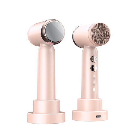 6-In-1 Hot And Cold Facial Cleanser Display Cleansing Brush Ultrasonic Facial Cleanser Pore Cleaning Silicone Beauty Instrument - V.I.P Digital Presence