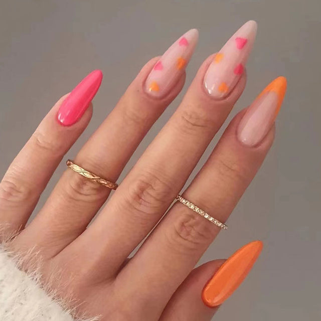Finished manicure patches, wearable nails, drop-shaped manicure patches, contrasting color combinations - V.I.P Digital Presence