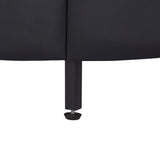 Queen Size Upholstered Faux Leather Platform Bed with LED Light Bed Frame with Slatted - Black - V.I.P Digital Presence