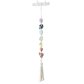 Natural Crystal Seven Color Gemstone Gypsum Rod DIY Wearing Mesh Bag Hanging Decoration Yellow Purple Crystal Car Hanging - V.I.P Digital Presence