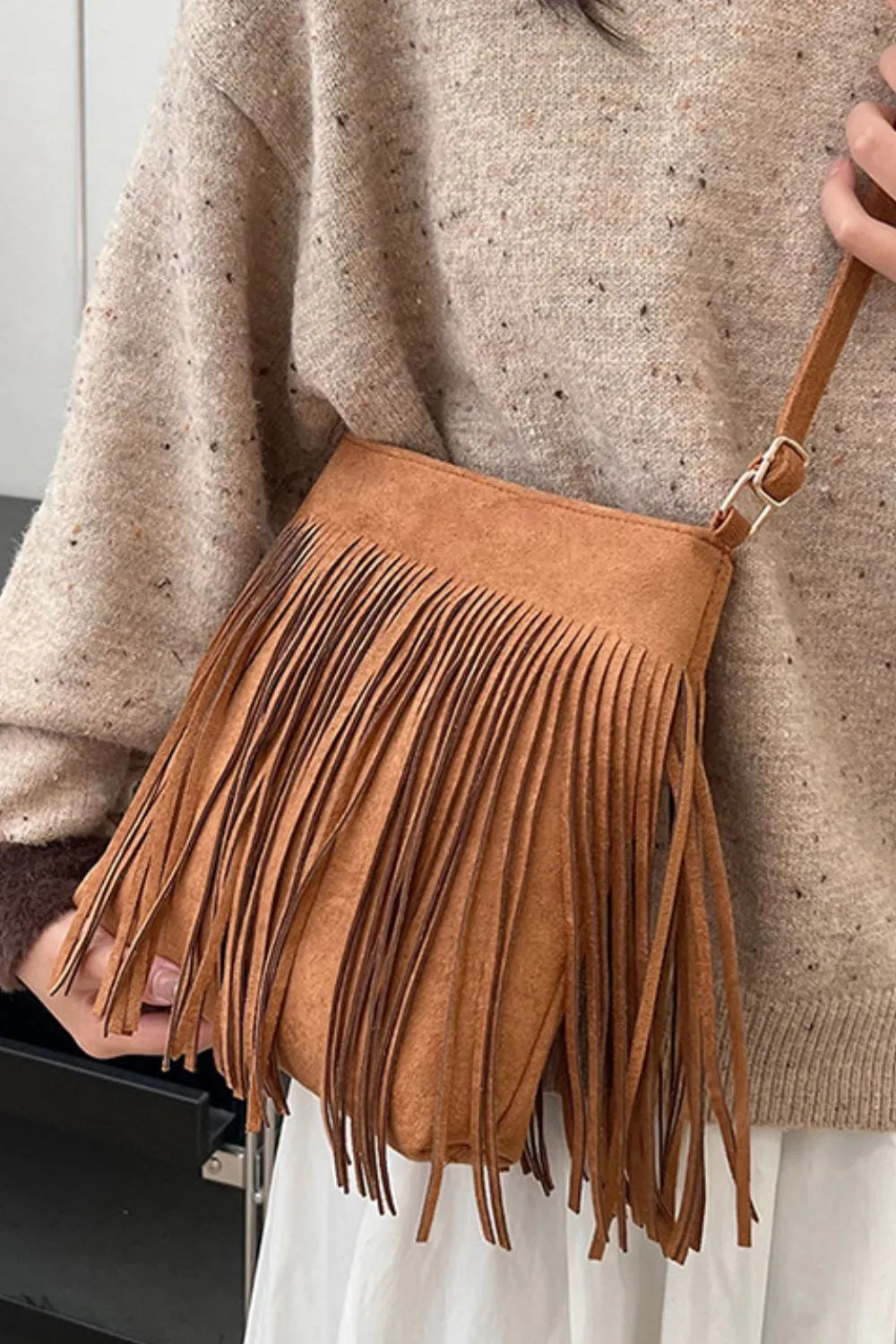 Suede Fringe Shoulder Bag - V.I.P Digital Presence