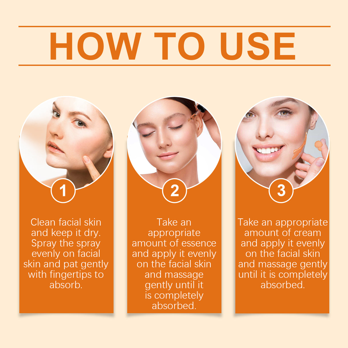 Kit de cuidado facial con vitamina C, hidratante, rejuvenecedor y para pieles sensibles.