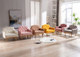 COOLMORE modern style armchair, plush decorative fabric armchair with golden metal legs (white teddy bear) - V.I.P Digital Presence