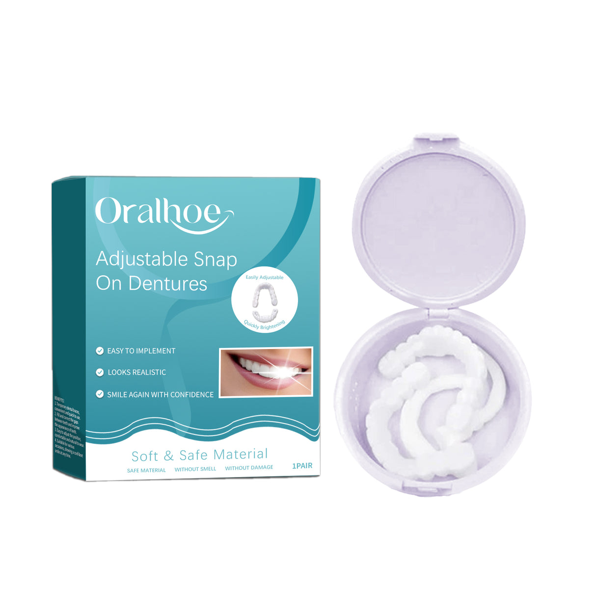 Adjustable Buckle Dentures Comfortable Natural Temporary Fillings Set For Interdental Correction - V.I.P Digital Presence