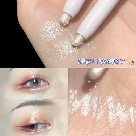 1Pcs  Diamond Glitter Eyeshadow Liner Pencil Face Makeup Highlighter Long lasting Matte Pink Silkworm Champagne Gold Eyeliner Pen - V.I.P Digital Presence
