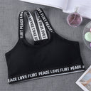 Sport Cropped Top Bra Push Up Running Yoga Bra Cotton Letters Sport Tops For Women Gym Wear Solid Fitness Bra Women Sportswear - V.I.P Digital Presence