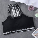 Sport Cropped Top Bra Push Up Running Yoga Bra Cotton Letters Sport Tops For Women Gym Wear Solid Fitness Bra Women Sportswear - V.I.P Digital Presence