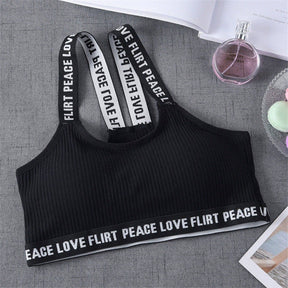 Sport Cropped Top Bra Push Up Running Yoga Bra Cotton Letters Sport Tops For Women Gym Wear Solid Fitness Bra Women Sportswear - V.I.P Digital Presence