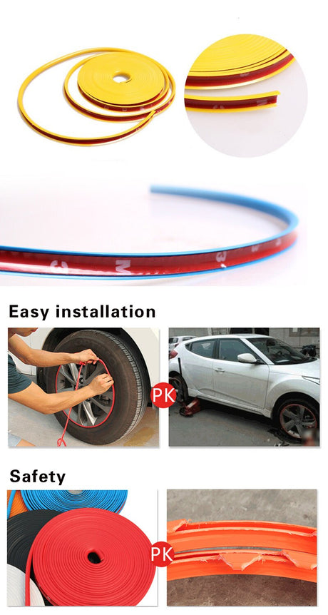 8M/Roll Car Styling Wheel Rims Protector Decor Strip Rubber Moulding Trim IPA Rimblades Car Vehicle Color Tire Guard Line - V.I.P Digital Presence