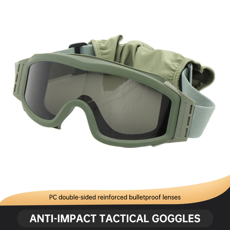 Gafas tácticas militares para aficionados al viento, equipo CS para exteriores, protección de tiro contra impactos, juego de tres lentes.