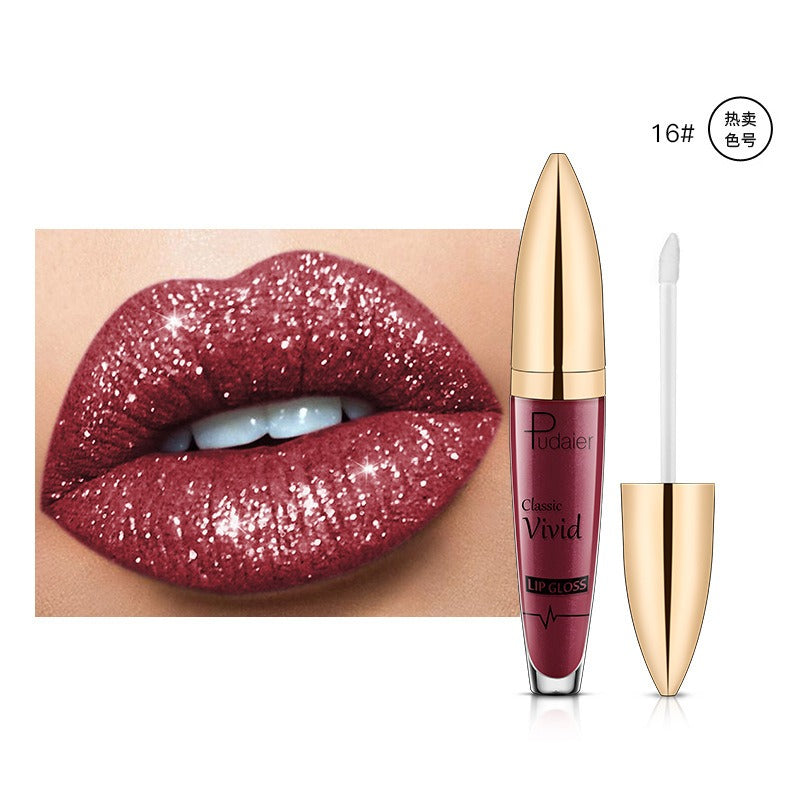 18 Colors Shiny Lip Gloss for Women Long Lasting Matte Glitter Liquid Lipstick Diamond Shiny Lip Gloss Waterproof Lip Makeup - V.I.P Digital Presence