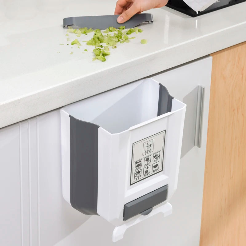 Kitchen Trash Can Portable Foldable Large Car Waste Bin For Bathroom Kitchen Cabinet Door Wall-mounted Kitchen Storage Boxes - V.I.P Digital Presence