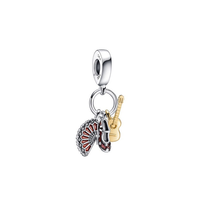 S925 sterling silver eternal confession double surround heart small motorcycle DIY accessories - V.I.P Digital Presence
