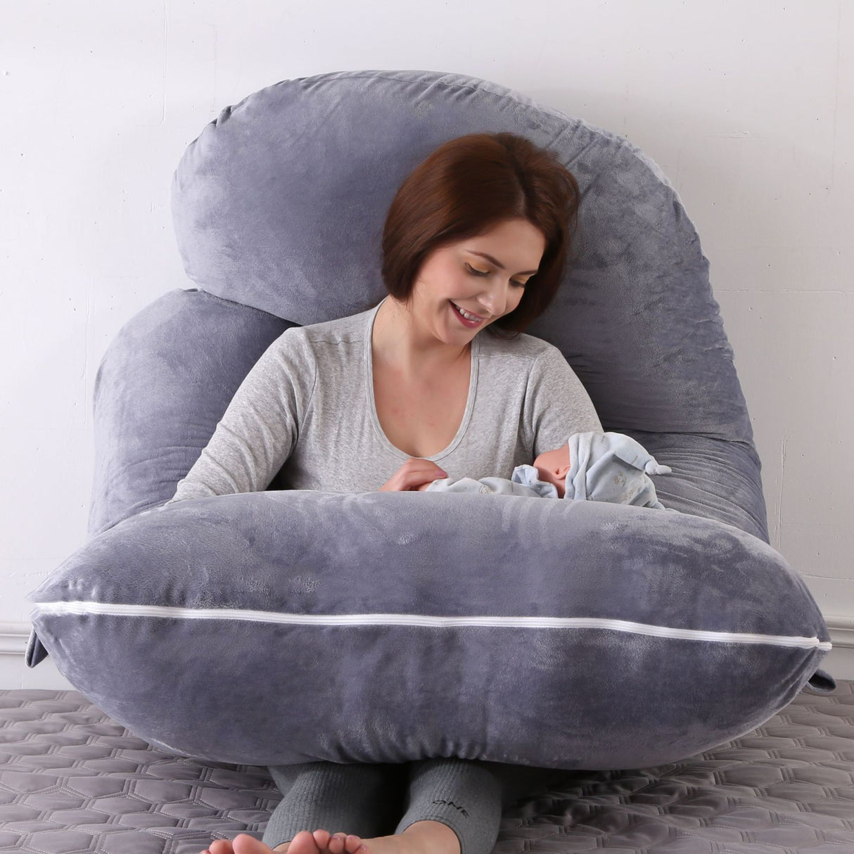 Pregnant women's detachable crystal velvet G-type side lying waist protection pillow - V.I.P Digital Presence