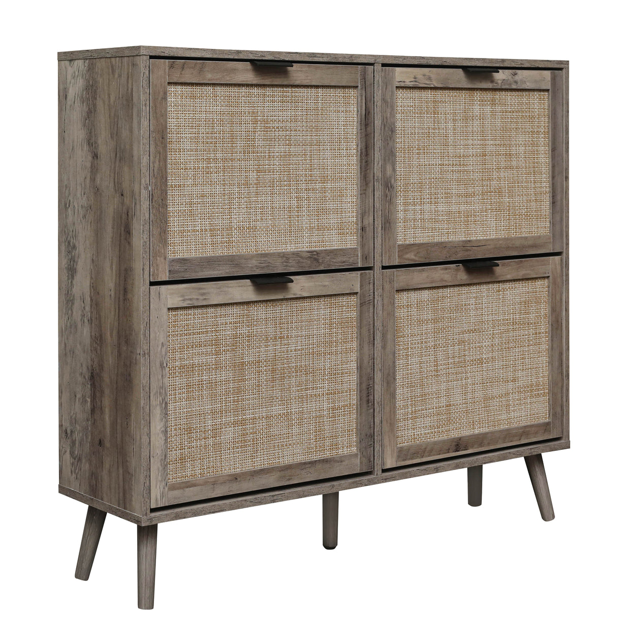 4 Door Shoe Rack, Freestanding Modern Shoe Storage Cabinet, for Entryway - V.I.P Digital Presence