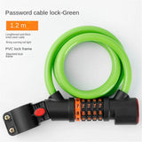 1.2M/1.8M Bike Lock Anti-theft 5 Digit Combination Password Security Lock With LED Light MTB Road Bike Steel Cable Bicycle Lock - V.I.P Digital Presence