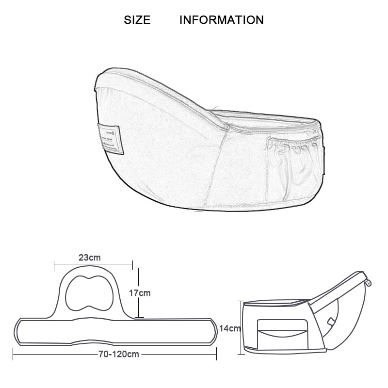Cinturón de cintura de 70-120 cm, portabebés, taburete de cintura, andadores, portabebés, cinturón de sujeción, mochila, cinturón de cadera, asiento de cadera para niños.