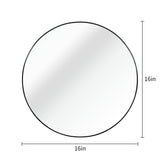 Black 16 Inch Metal Round Bathroom Mirror - V.I.P Digital Presence