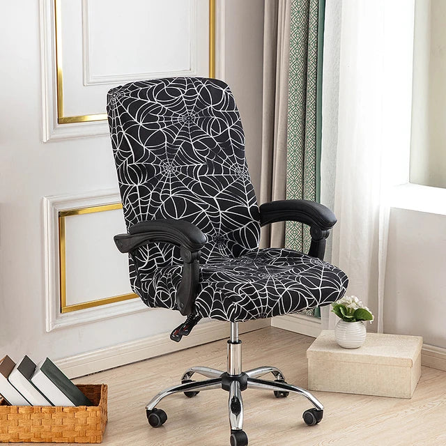 Stretch Printed Computer Office Chair Covers Soft Fit Universal Desk Rotating Slipcovers Removable Washable Anti-Dust Spandex - V.I.P Digital Presence
