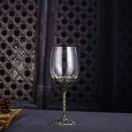 Enamel lead-free red wine cup crystal glass high footed cup decanter set - V.I.P Digital Presence