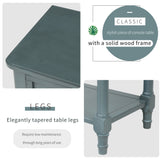 TREXM Narrow Console Table, Slim Sofa Table with Three Storage Drawers and Bottom Shelf for Living Room, Easy Assembly (Navy) - V.I.P Digital Presence