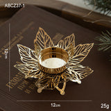 Christmas Golden Iron Candlestick Desktop Decoration Christmas Day Snowflake Decorations Table Arrangement - V.I.P Digital Presence