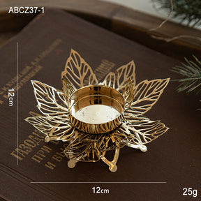 Christmas Golden Iron Candlestick Desktop Decoration Christmas Day Snowflake Decorations Table Arrangement - V.I.P Digital Presence