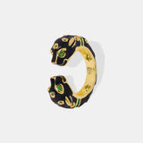 Black Panther Diamond Set Enamel Glazed Open Ring Fashionable and niche Design Jewelry for Women - V.I.P Digital Presence