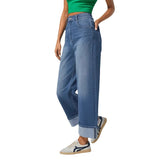 Fashionable high waisted straight leg jeans - V.I.P Digital Presence