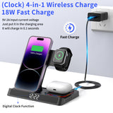 Wireless charging four in one folding clock charging dock suitable for wireless charging of Apple 14 mobile phones and watches - V.I.P Digital Presence