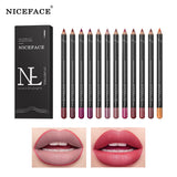 NICEFACE 12 Color Lip Liner Nude Color Modification Is Not Easy To Fade Lip Liner Matte Velvet Lipstick Lip Pencil - V.I.P Digital Presence