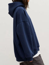 Pocketed Dropped Shoulder Long Sleeve Hoodie - V.I.P Digital Presence