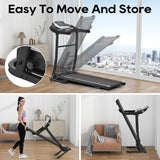 Home folding treadmill with pulse sensor, 2.5-horsepower silent brushless motor, 3-level tilt, 12 preset programs - V.I.P Digital Presence