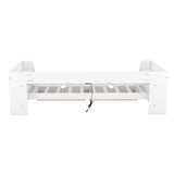 Upholstered Daybed with Trundle, Wood Slat Support,Upholstered Frame Sofa Bed Twin Blue - V.I.P Digital Presence