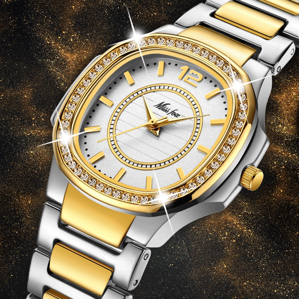 Missfox 2549 Women Watches Women Fashion Watch Geneva Designer Ladies Watch Luxury Brand Diamond Quartz Gold Wrist Watch Gifts For Women - V.I.P Digital Presence