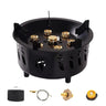 Estufa de gas portátil de 7 núcleos para acampar, con potente potencia de fuego, bolsa de transporte, ideal para acampar al aire libre, senderismo y pesca.